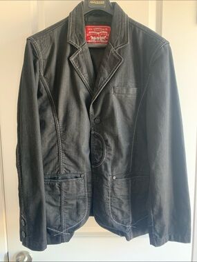 Levi's Black Denim Blazer with embroidery & contrast stitching
